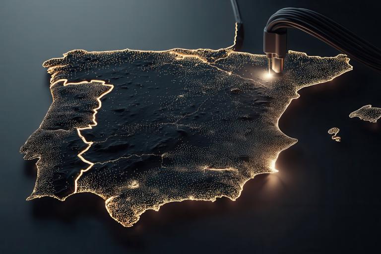Image of Spain with the center of the country blacked out